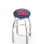 University of Mississippi 36-Inch Swivel Backless Extra Tall Bar Stool w/ Chrome Finish, Single-Ring Base, 2-Inch Chrome Ring, 2.5-Inch Cushion Seat 3 University of Mississippi 36-Inch Swivel Backless Extra Tall Bar Stool w/ Chrome Finish, Single-Ring Base, 2-Inch Chrome Ring, 2.5-Inch Cushion Seat