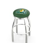 Northern Michigan University 36-Inch Swivel Backless Extra Tall Bar Stool w/ Chrome Finish, Single-Ring Base, 2-Inch Chrome Ring, 2.5-Inch Cushion Seat