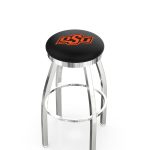 Oklahoma State University 36-Inch Swivel Backless Extra Tall Bar Stool w/ Chrome Finish, Single-Ring Base, 2-Inch Chrome Ring, 2.5-Inch Cushion Seat 3 Oklahoma State University 36-Inch Swivel Backless Extra Tall Bar Stool w/ Chrome Finish, Single-Ring Base, 2-Inch Chrome Ring, 2.5-Inch Cushion Seat