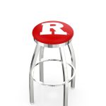 Rutgers University 25-Inch Swivel Backless Counter Stool w/ Chrome Finish, Single-Ring Base, 2-Inch Chrome Ring, 2.5-Inch Cushion Seat 3 Rutgers University 25-Inch Swivel Backless Counter Stool w/ Chrome Finish, Single-Ring Base, 2-Inch Chrome Ring, 2.5-Inch Cushion Seat