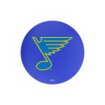 St Louis Blues 36-Inch Swivel Backless Extra Tall Bar Stool w/ Chrome Finish, Single-Ring Base, 2-Inch Chrome Ring, 2.5-Inch Cushion Seat