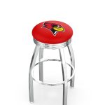 Illinois State University 25-Inch Swivel Backless Counter Stool w/ Chrome Finish, Single-Ring Base, 2.75-Inch Chrome Ribbed Ring, 2.5-Inch Cushion Seat 3 Illinois State University 25-Inch Swivel Backless Counter Stool w/ Chrome Finish, Single-Ring Base, 2.75-Inch Chrome Ribbed Ring, 2.5-Inch Cushion Seat