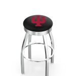 Indiana University 25-Inch Swivel Backless Counter Stool w/ Chrome Finish, Single-Ring Base, 2.75-Inch Chrome Ribbed Ring, 2.5-Inch Cushion Seat 3 Indiana University 25-Inch Swivel Backless Counter Stool w/ Chrome Finish, Single-Ring Base, 2.75-Inch Chrome Ribbed Ring, 2.5-Inch Cushion Seat