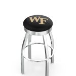 Wake Forest University 25-Inch Swivel Backless Counter Stool w/ Chrome Finish, Single-Ring Base, 2.75-Inch Chrome Ribbed Ring, 2.5-Inch Cushion Seat 3 Wake Forest University 25-Inch Swivel Backless Counter Stool w/ Chrome Finish, Single-Ring Base, 2.75-Inch Chrome Ribbed Ring, 2.5-Inch Cushion Seat