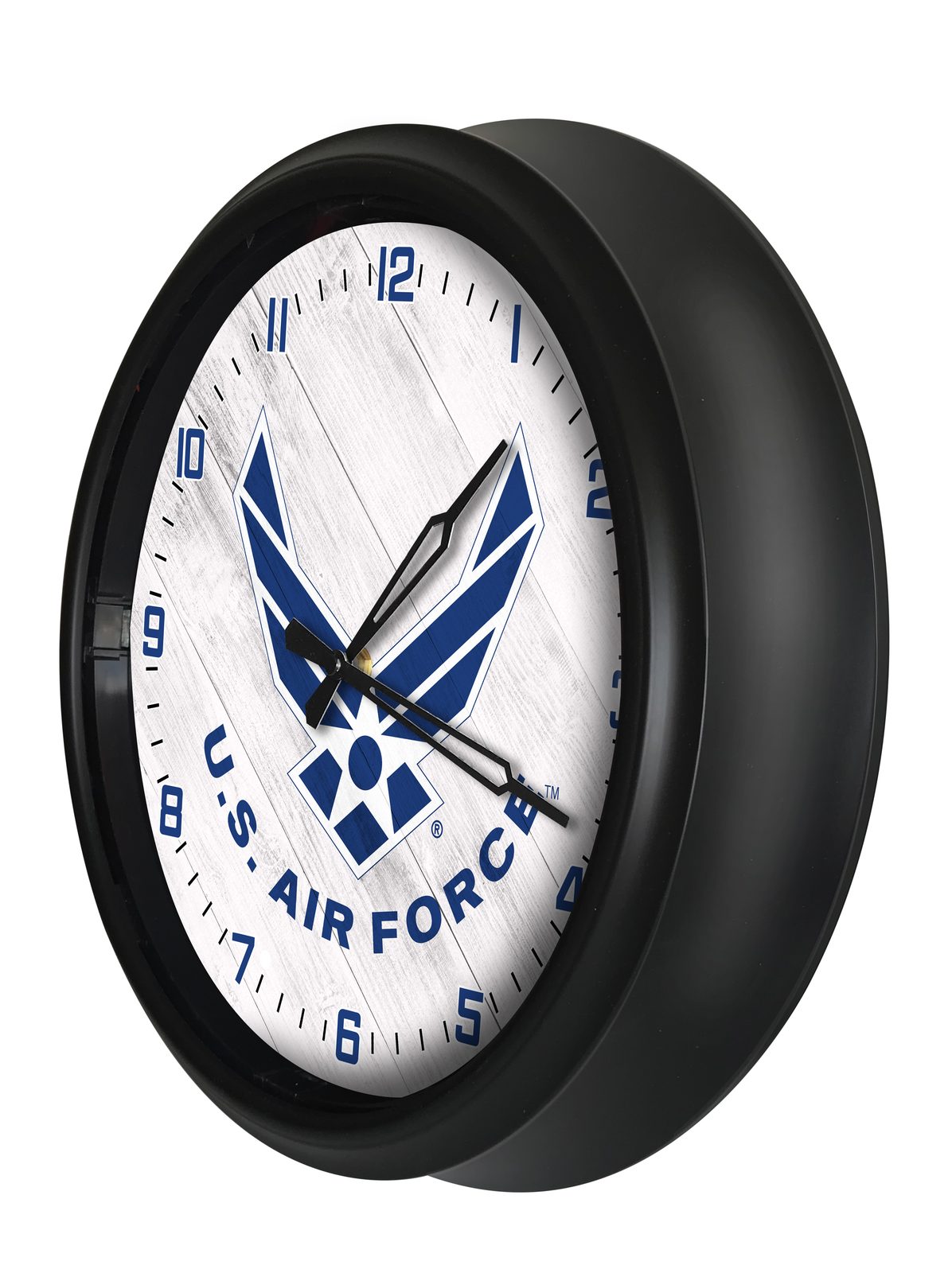 United States Air Force 14-Inch Indoor/Outdoor LED Wall Clock in Black 2 United States Air Force 14-Inch Indoor/Outdoor LED Wall Clock in Black - Image 2