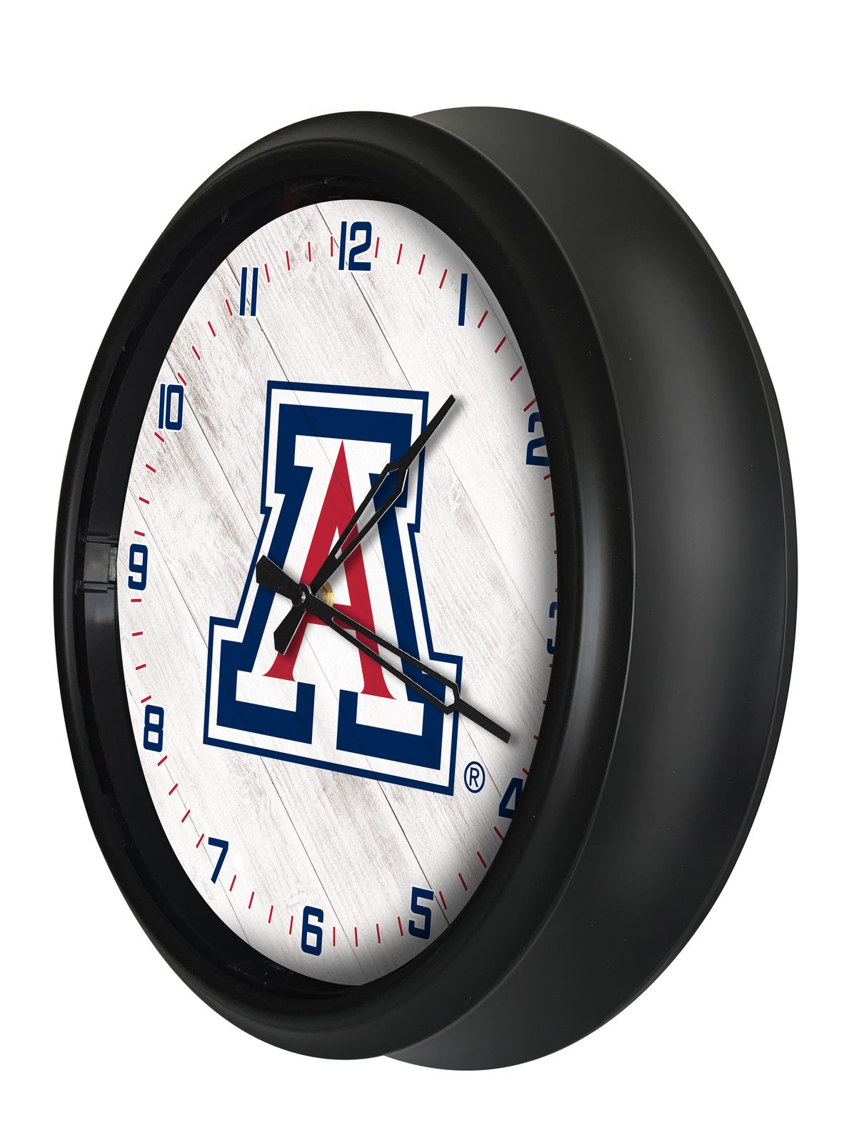University of Arizona 14-Inch Indoor/Outdoor LED Wall Clock in Black 2 University of Arizona 14-Inch Indoor/Outdoor LED Wall Clock in Black - Image 2