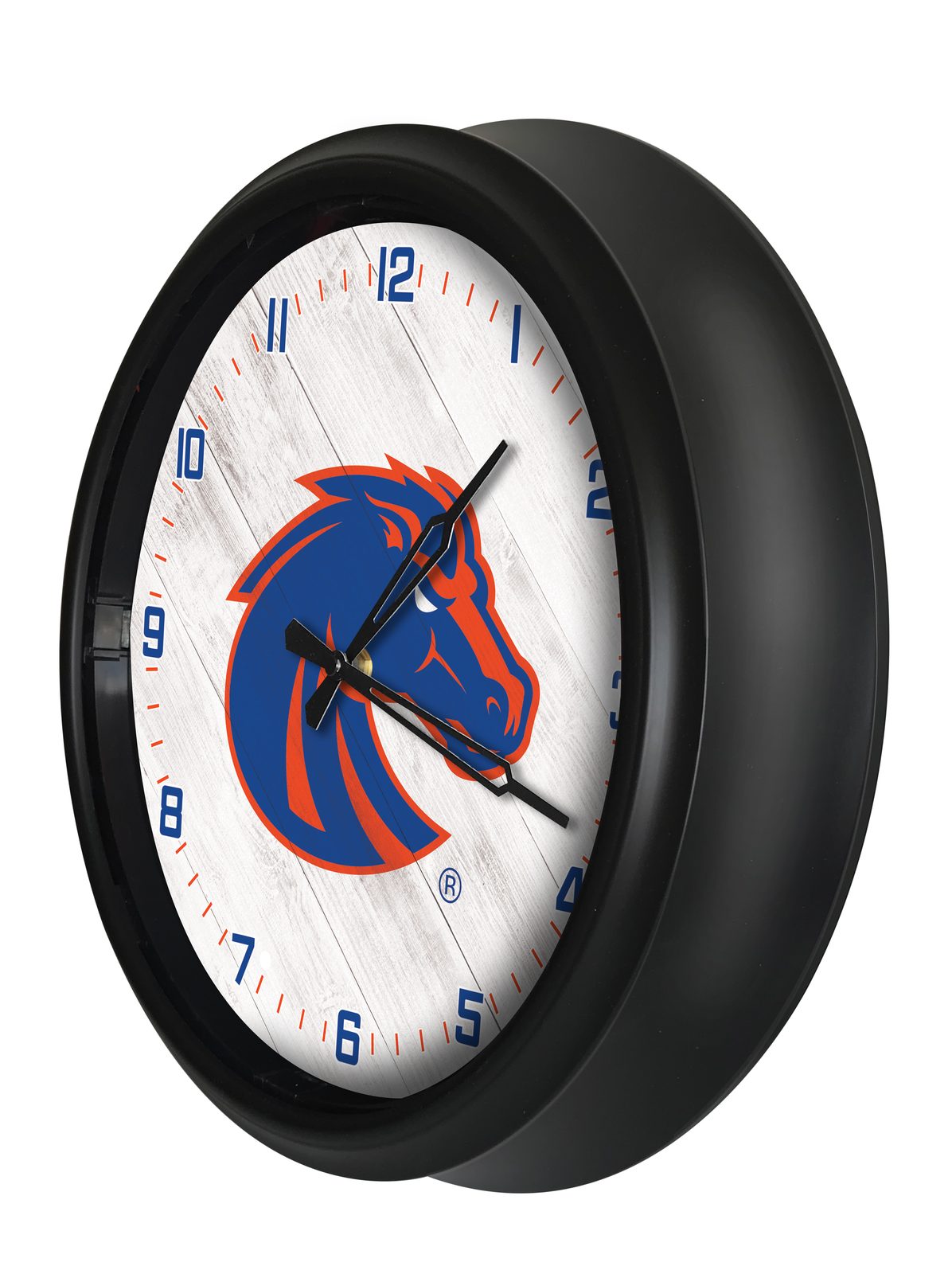Boise State University 14-Inch Indoor/Outdoor LED Wall Clock in Black 2 Boise State University 14-Inch Indoor/Outdoor LED Wall Clock in Black - Image 2