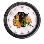 Chicago Blackhawks 14-Inch Indoor/Outdoor LED Wall Clock in Black 3 Chicago Blackhawks 14-Inch Indoor/Outdoor LED Wall Clock in Black