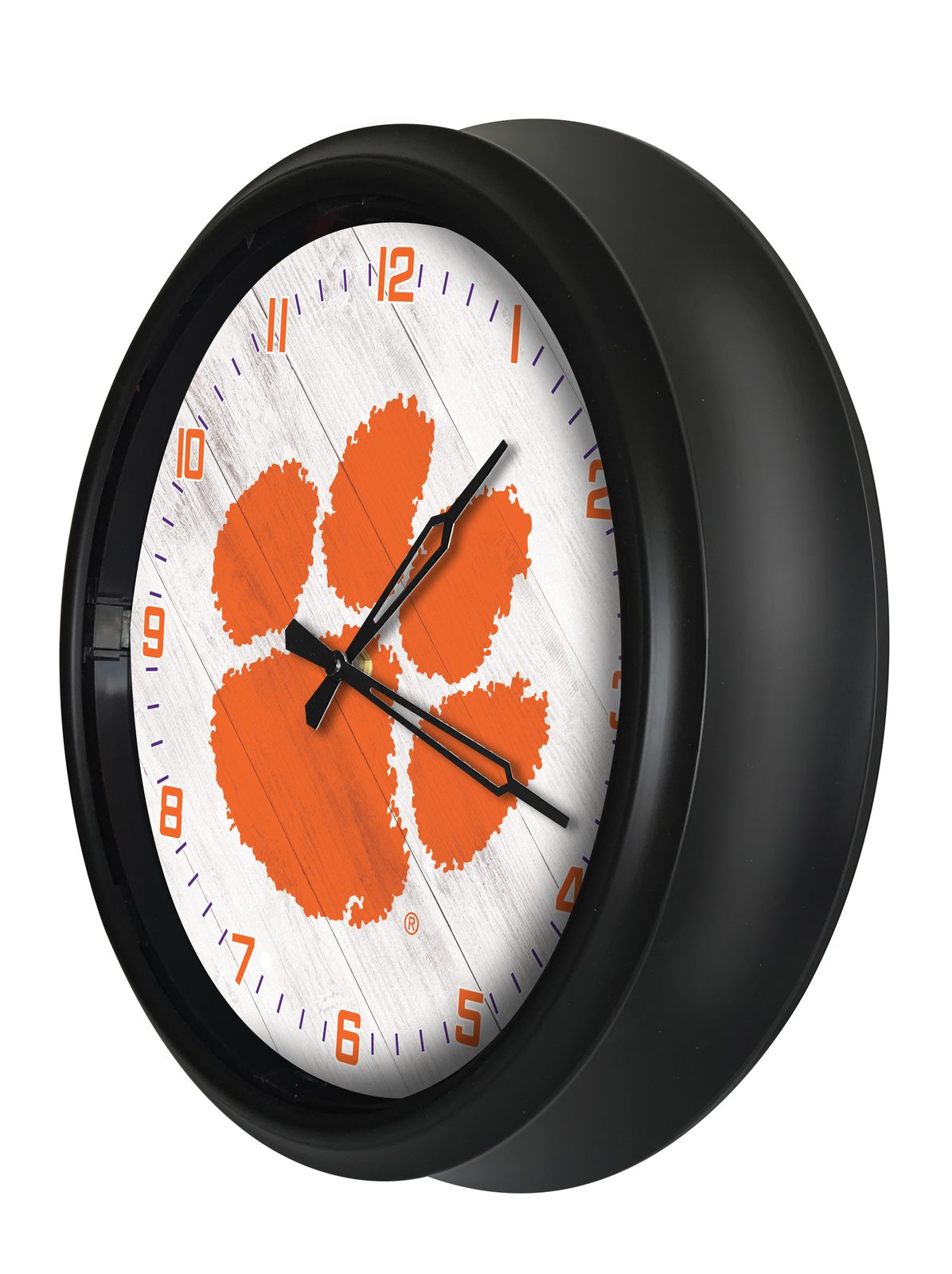 Clemson 14-Inch Indoor/Outdoor LED Wall Clock in Black 2 Clemson 14-Inch Indoor/Outdoor LED Wall Clock in Black - Image 2