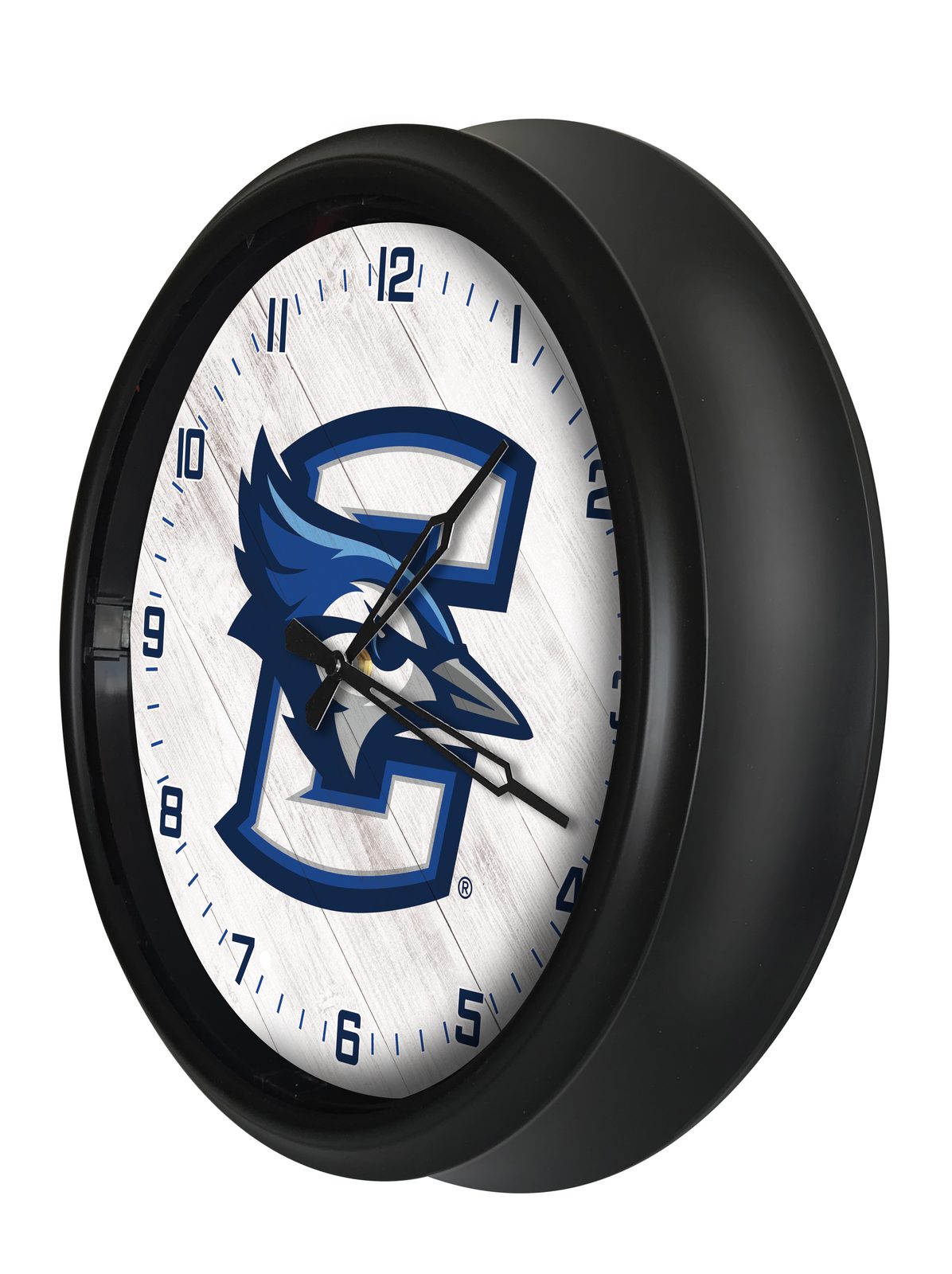 Creighton University 14-Inch Indoor/Outdoor LED Wall Clock in Black 2 Creighton University 14-Inch Indoor/Outdoor LED Wall Clock in Black - Image 2