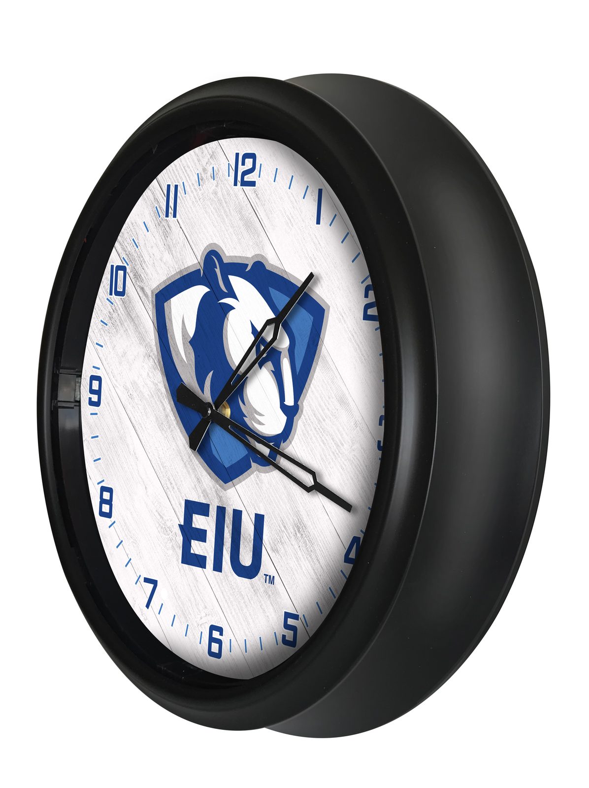 Eastern Illinois University 14-Inch Indoor/Outdoor LED Wall Clock in Black 2 Eastern Illinois University 14-Inch Indoor/Outdoor LED Wall Clock in Black - Image 2