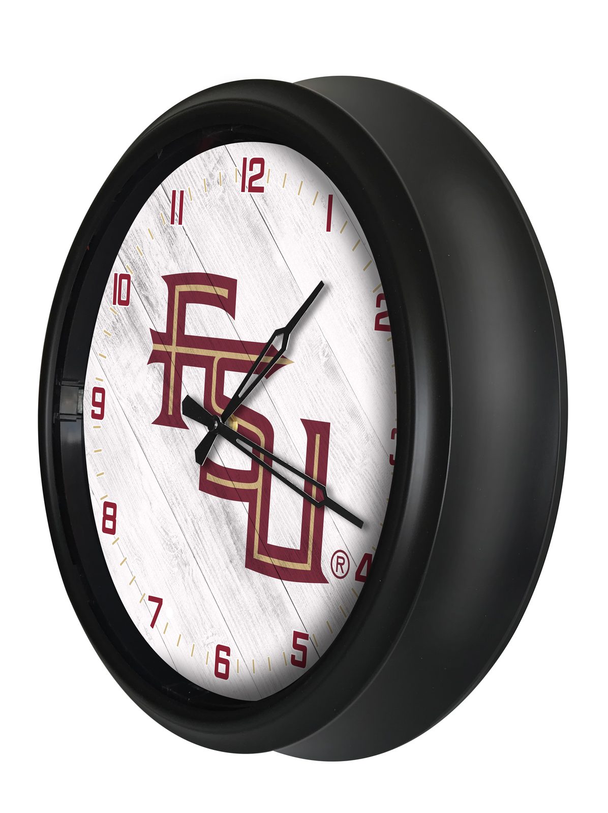 Florida State (Script) 14-Inch Indoor/Outdoor LED Wall Clock in Black 2 Florida State (Script) 14-Inch Indoor/Outdoor LED Wall Clock in Black - Image 2