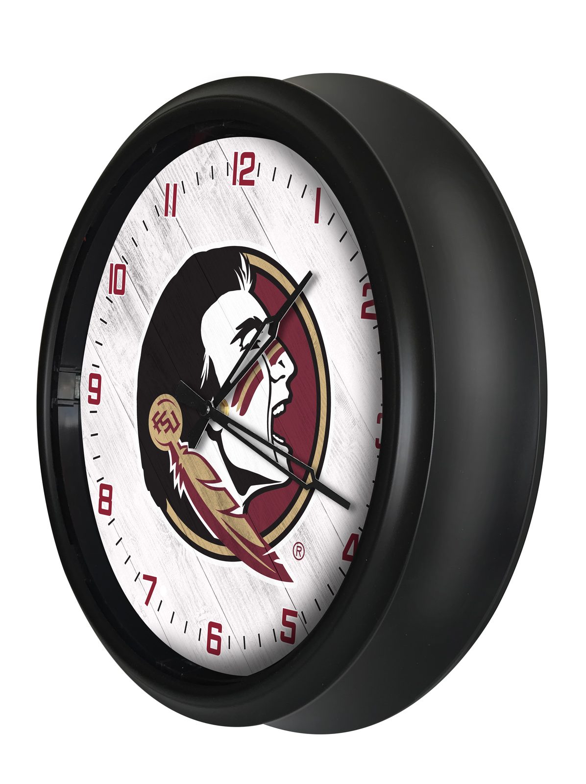 Florida State (Head) 14-Inch Indoor/Outdoor LED Wall Clock in Black 2 Florida State (Head) 14-Inch Indoor/Outdoor LED Wall Clock in Black - Image 2