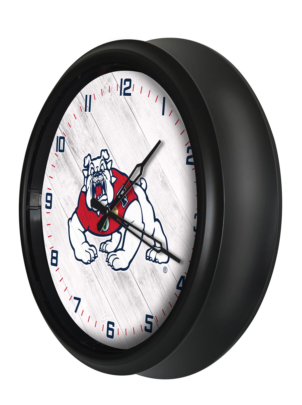 Fresno State University 14-Inch Indoor/Outdoor LED Wall Clock in Black 2 Fresno State University 14-Inch Indoor/Outdoor LED Wall Clock in Black - Image 2
