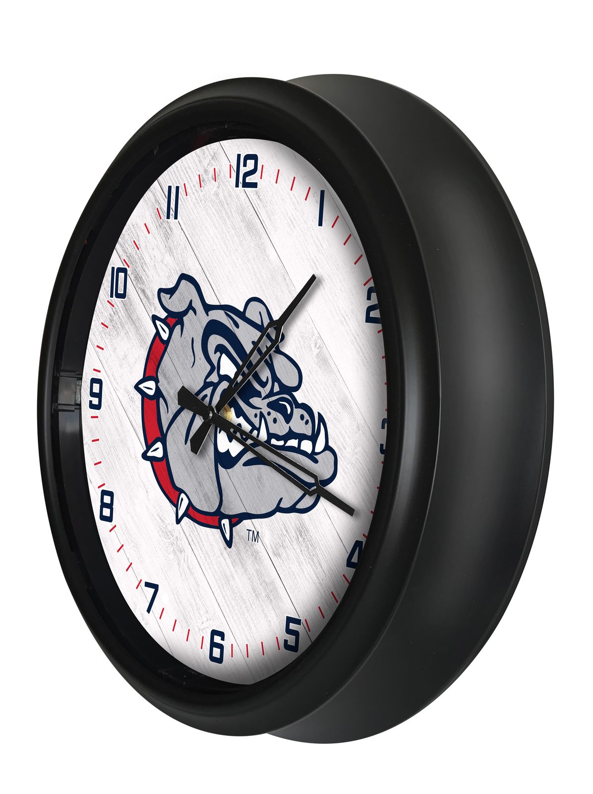 Gonzaga 14-Inch Indoor/Outdoor LED Wall Clock in Black 2 Gonzaga 14-Inch Indoor/Outdoor LED Wall Clock in Black - Image 2