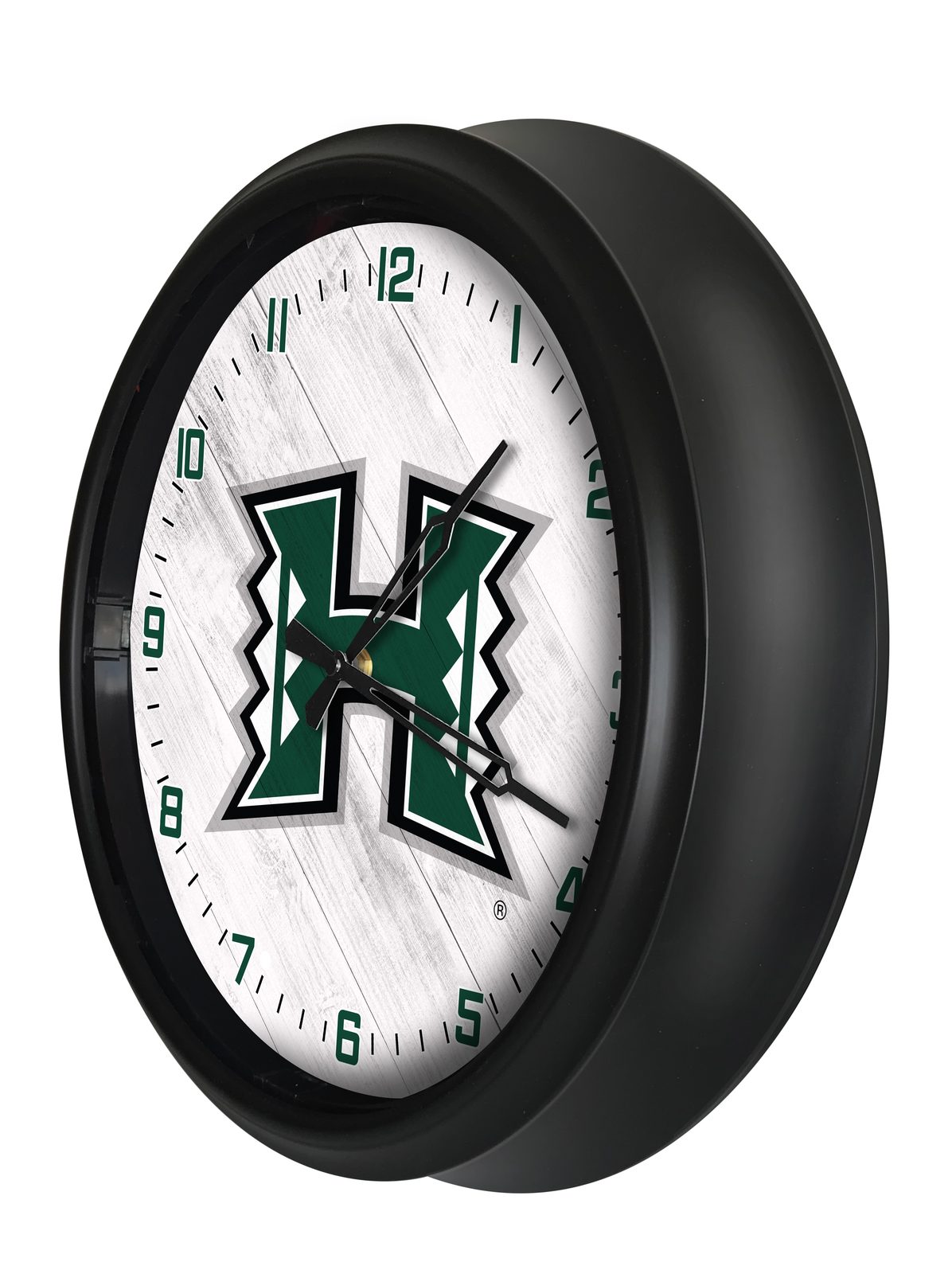 University of Hawaii 14-Inch Indoor/Outdoor LED Wall Clock in Black 2 University of Hawaii 14-Inch Indoor/Outdoor LED Wall Clock in Black - Image 2