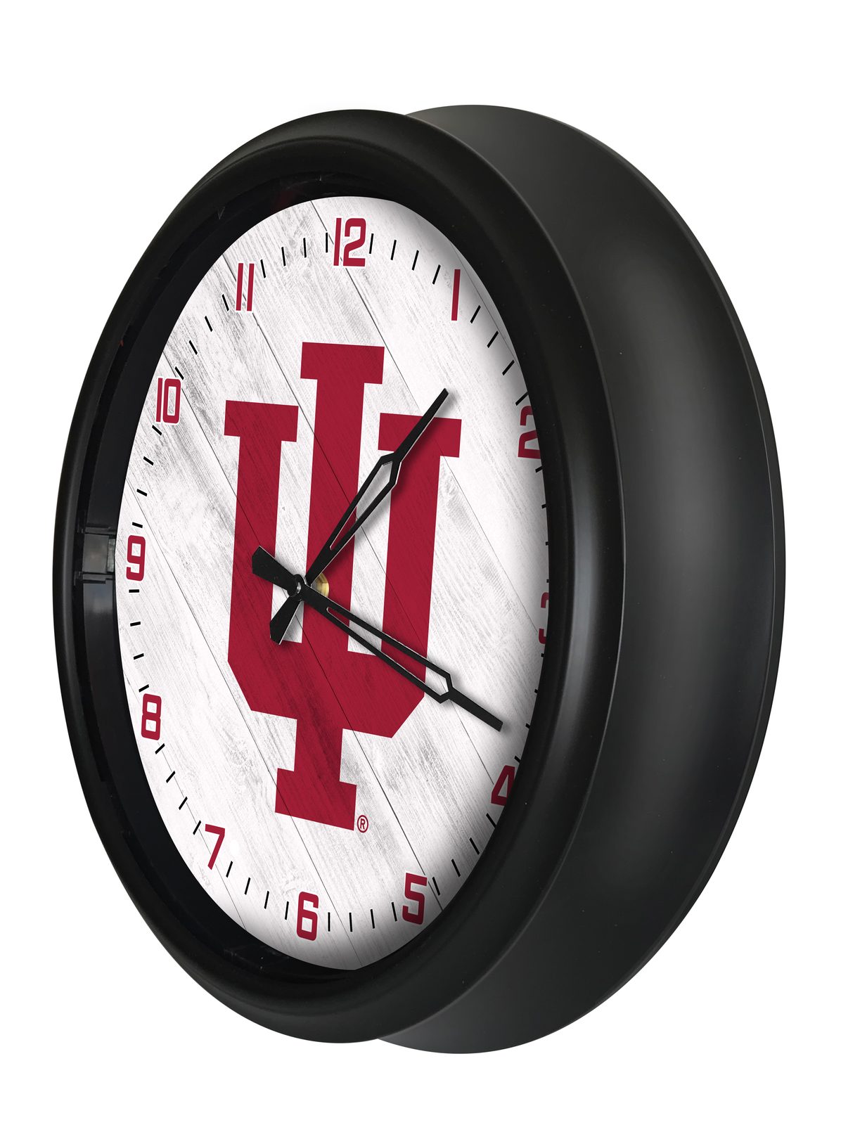 Indiana University 14-Inch Indoor/Outdoor LED Wall Clock in Black 2 Indiana University 14-Inch Indoor/Outdoor LED Wall Clock in Black - Image 2