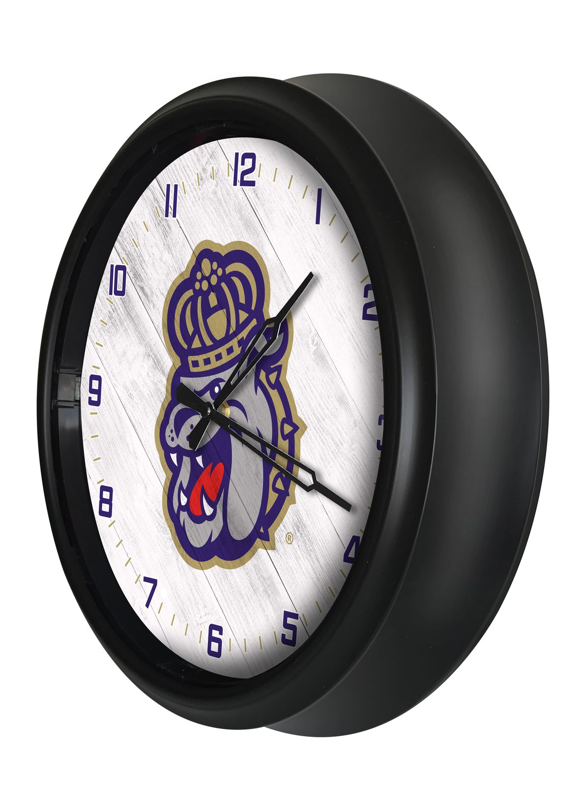 James Madison University 14-Inch Indoor/Outdoor LED Wall Clock in Black 2 James Madison University 14-Inch Indoor/Outdoor LED Wall Clock in Black - Image 2