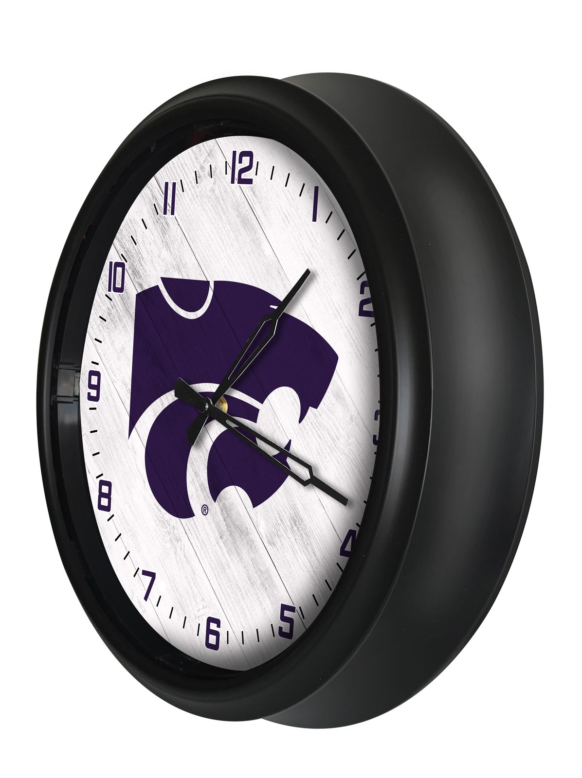 Kansas State University 14-Inch Indoor/Outdoor LED Wall Clock in Black 2 Kansas State University 14-Inch Indoor/Outdoor LED Wall Clock in Black - Image 2