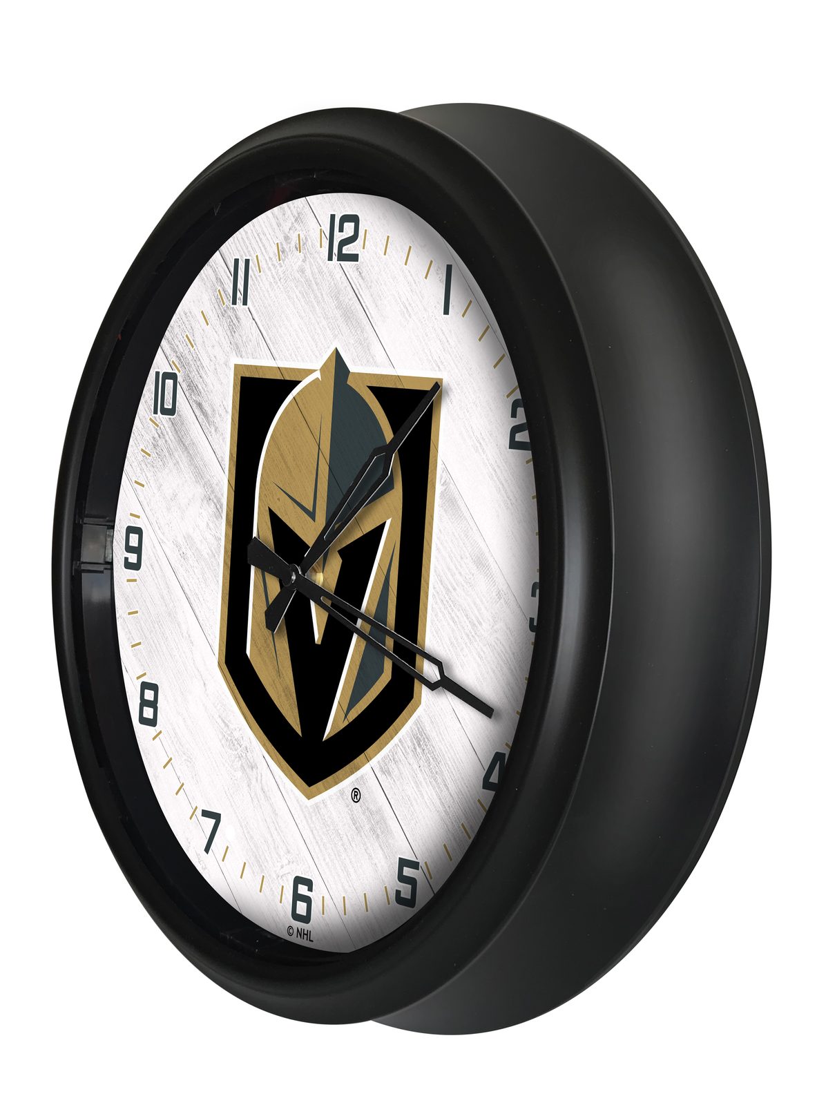 Vegas Golden Knights 14-Inch Indoor/Outdoor LED Wall Clock in Black 2 Vegas Golden Knights 14-Inch Indoor/Outdoor LED Wall Clock in Black - Image 2