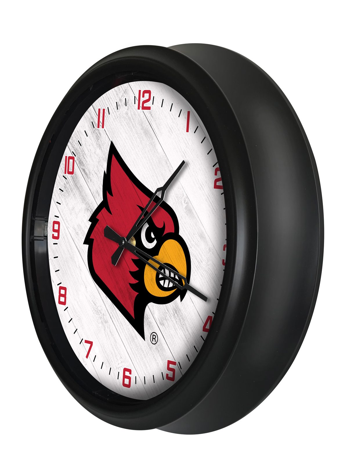University of Louisville 14-Inch Indoor/Outdoor LED Wall Clock in Black 2 University of Louisville 14-Inch Indoor/Outdoor LED Wall Clock in Black - Image 2