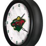 Minnesota Wild 14-Inch Indoor/Outdoor LED Wall Clock in Black 4 Minnesota Wild 14-Inch Indoor/Outdoor LED Wall Clock in Black
