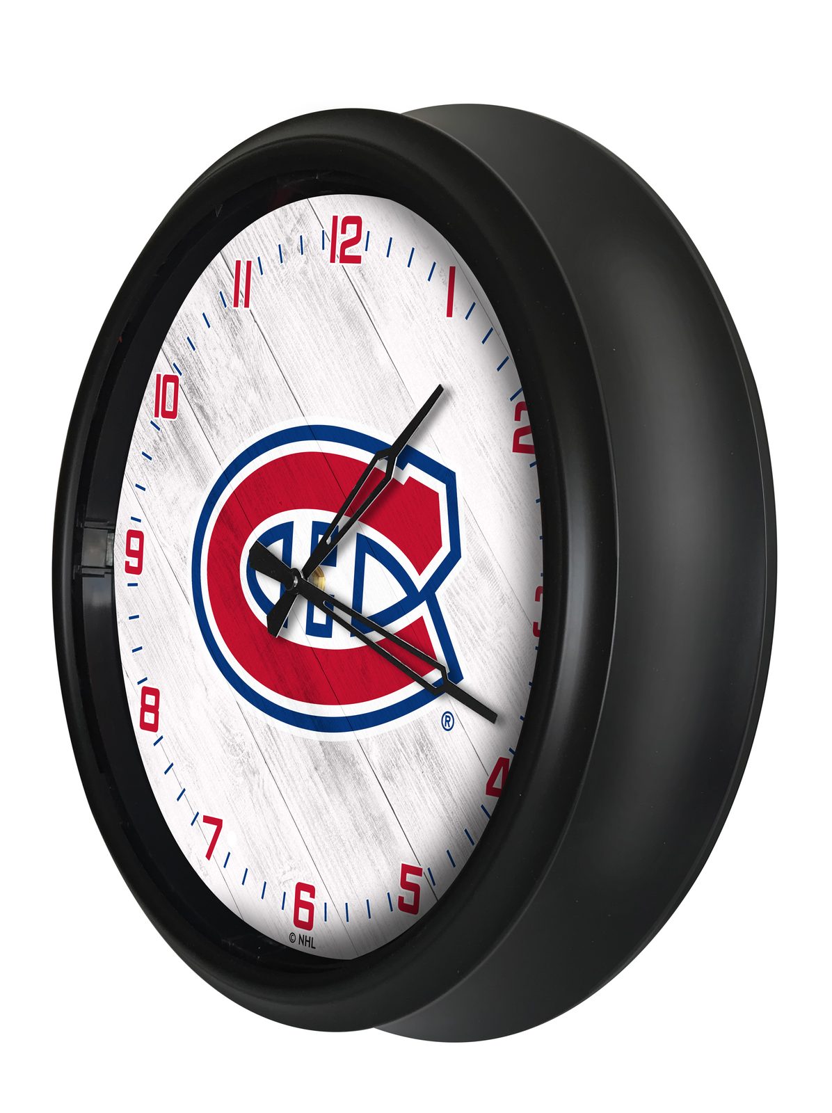 Montreal Canadiens 14-Inch Indoor/Outdoor LED Wall Clock in Black 2 Montreal Canadiens 14-Inch Indoor/Outdoor LED Wall Clock in Black - Image 2