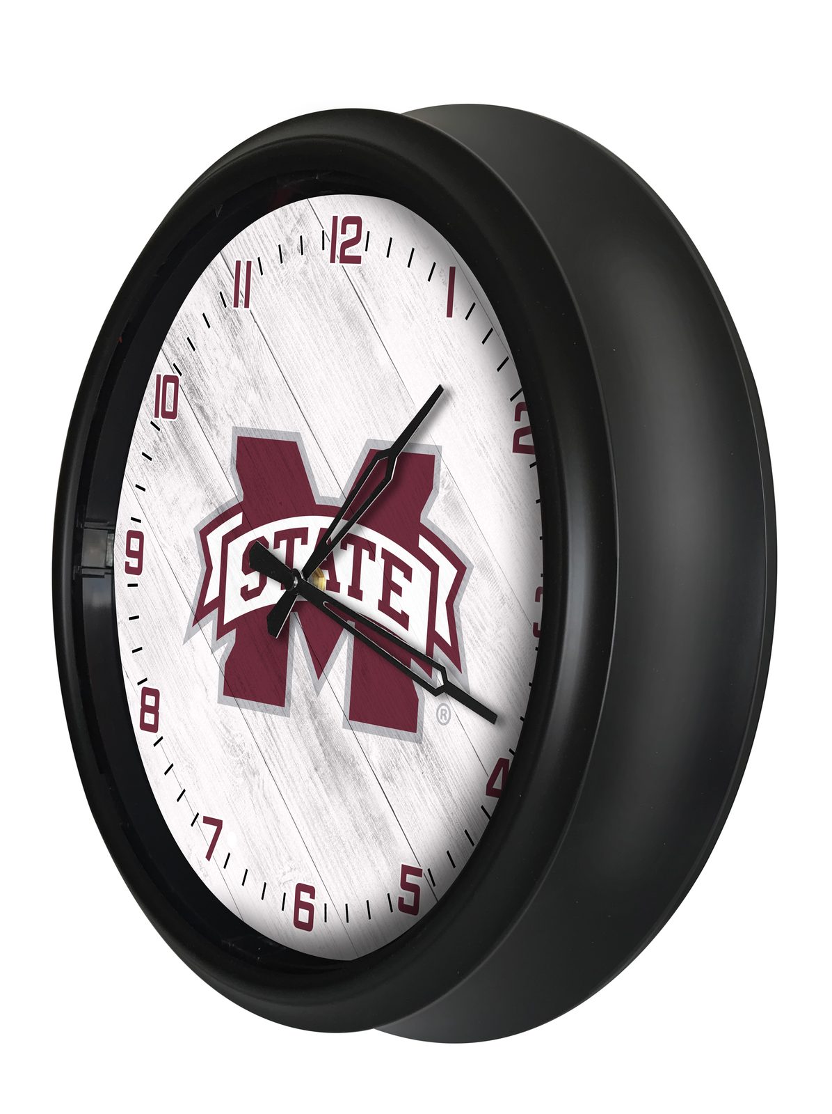 Mississippi State University 14-Inch Indoor/Outdoor LED Wall Clock in Black 2 Mississippi State University 14-Inch Indoor/Outdoor LED Wall Clock in Black - Image 2