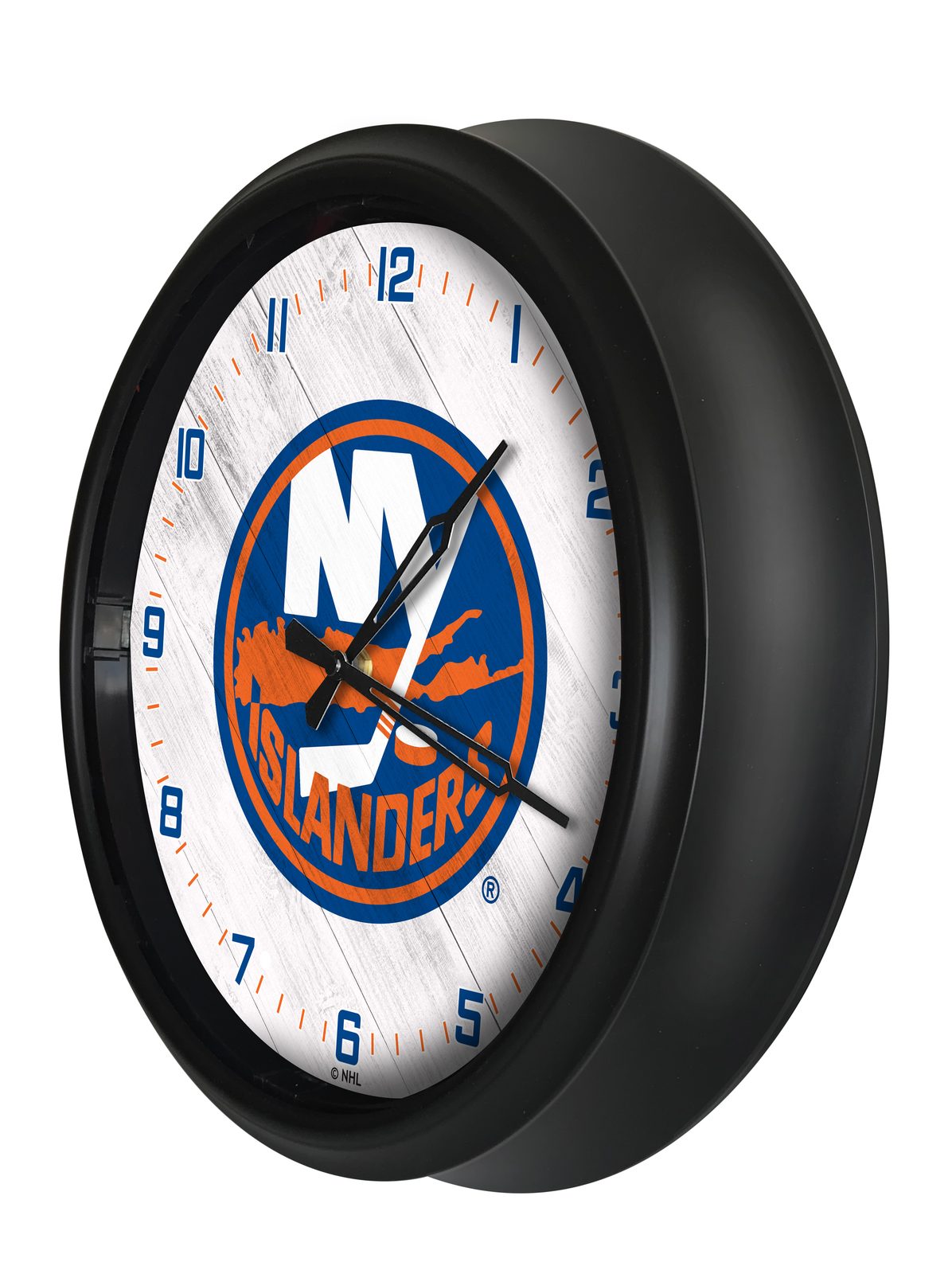 New York Islanders 14-Inch Indoor/Outdoor LED Wall Clock in Black 2 New York Islanders 14-Inch Indoor/Outdoor LED Wall Clock in Black - Image 2