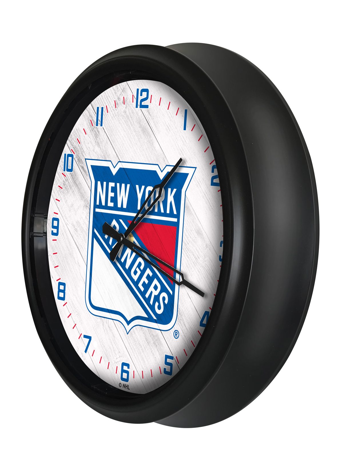 New York Rangers 14-Inch Indoor/Outdoor LED Wall Clock in Black 2 New York Rangers 14-Inch Indoor/Outdoor LED Wall Clock in Black - Image 2