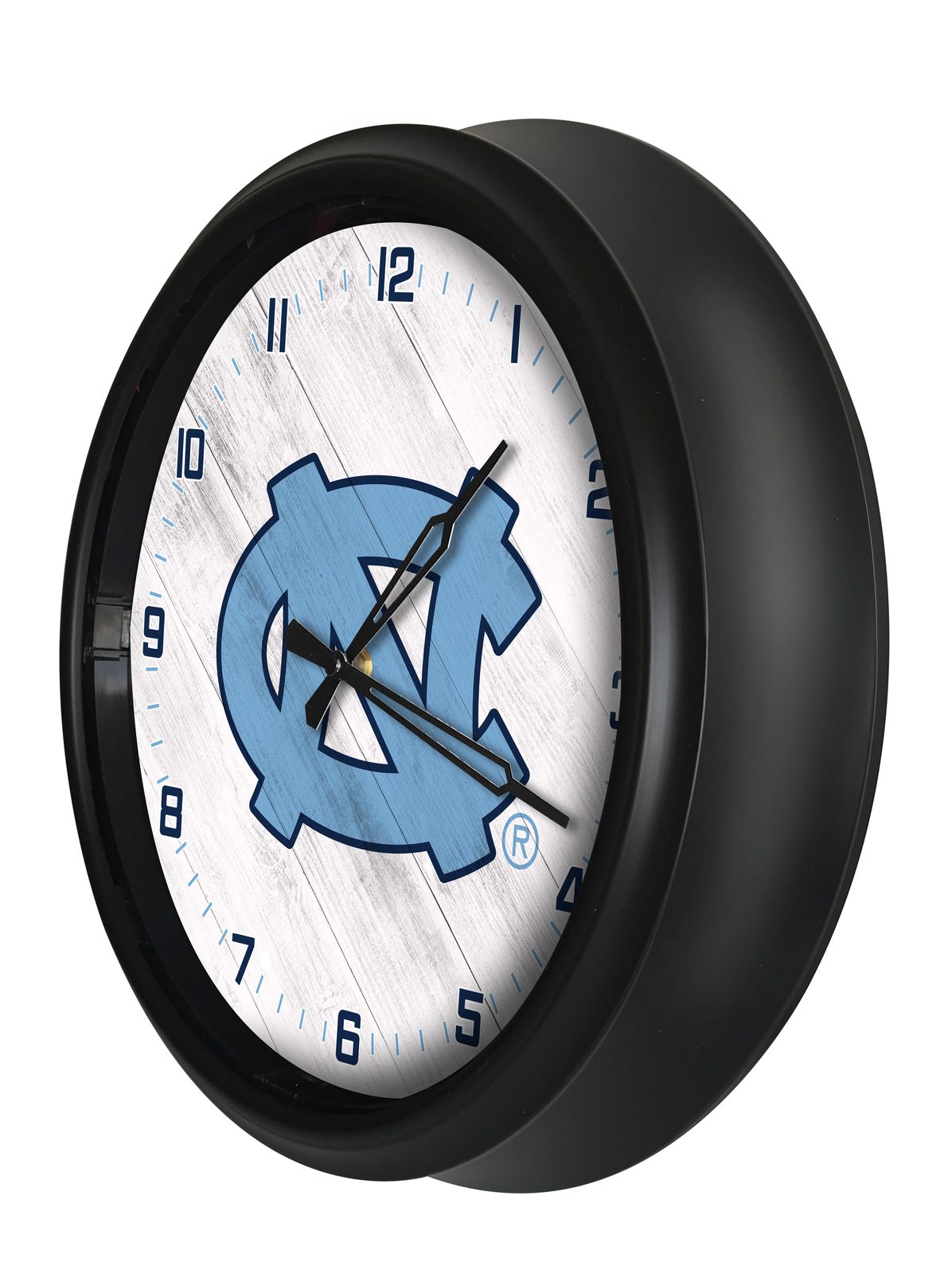 University of North Carolina 14-Inch Indoor/Outdoor LED Wall Clock in Black 2 University of North Carolina 14-Inch Indoor/Outdoor LED Wall Clock in Black - Image 2