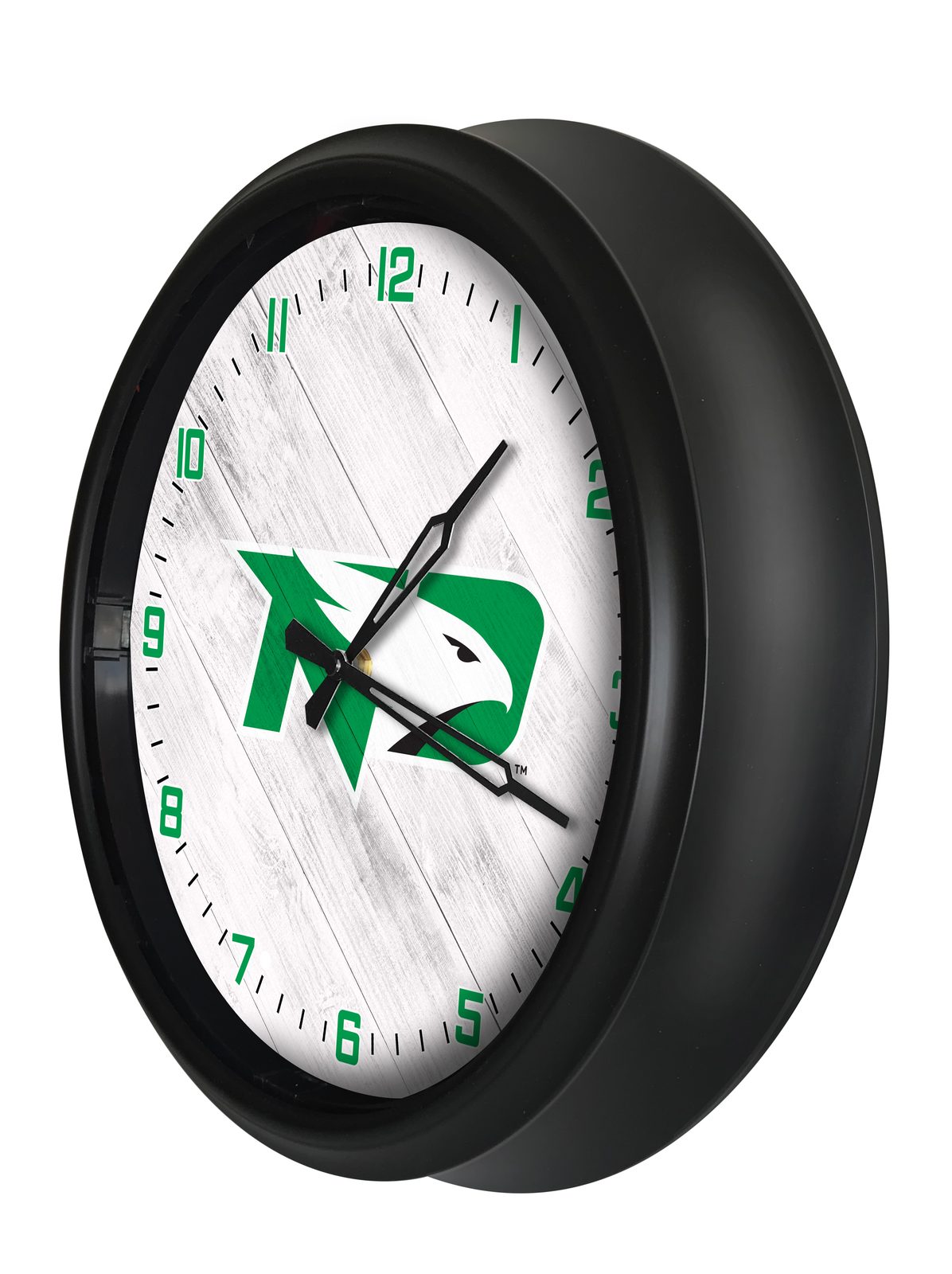 University of North Dakota 14-Inch Indoor/Outdoor LED Wall Clock in Black 2 University of North Dakota 14-Inch Indoor/Outdoor LED Wall Clock in Black - Image 2