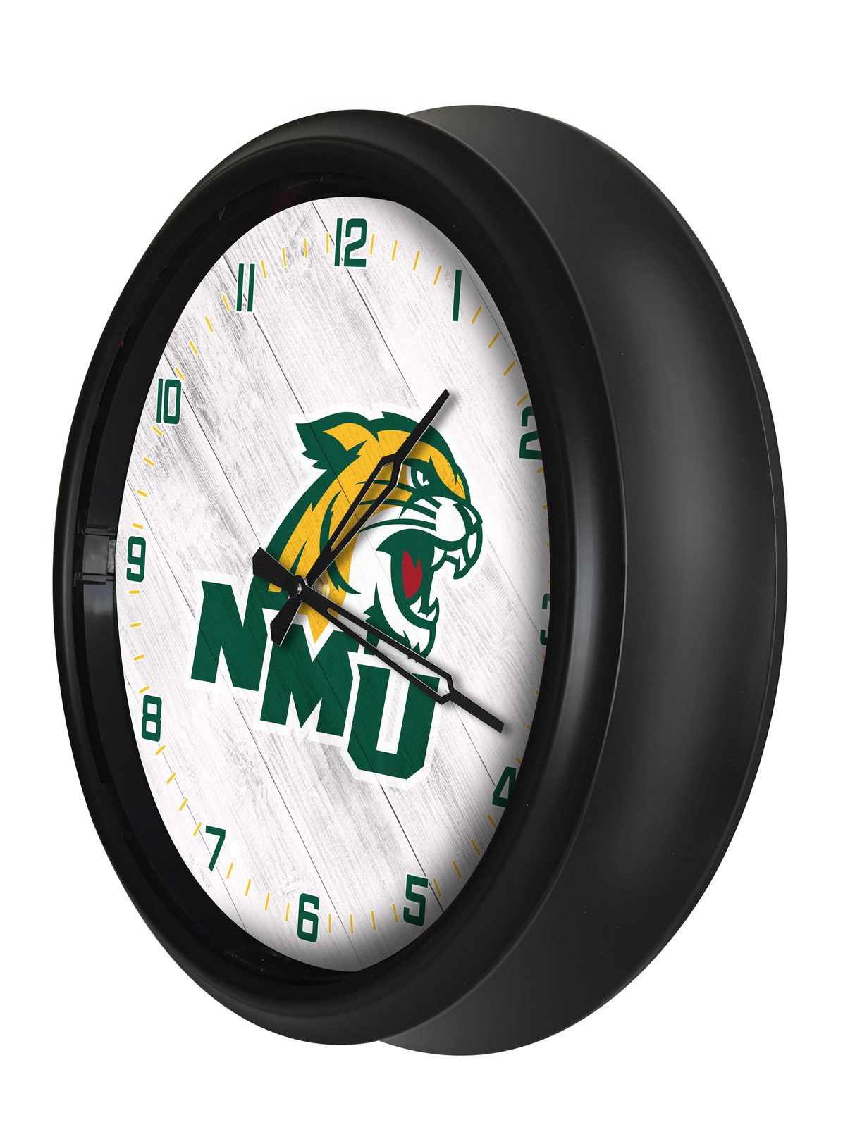 Northern Michigan University 14-Inch Indoor/Outdoor LED Wall Clock in Black 2 Northern Michigan University 14-Inch Indoor/Outdoor LED Wall Clock in Black - Image 2