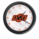 Oklahoma State University 14-Inch Indoor/Outdoor LED Wall Clock in Black