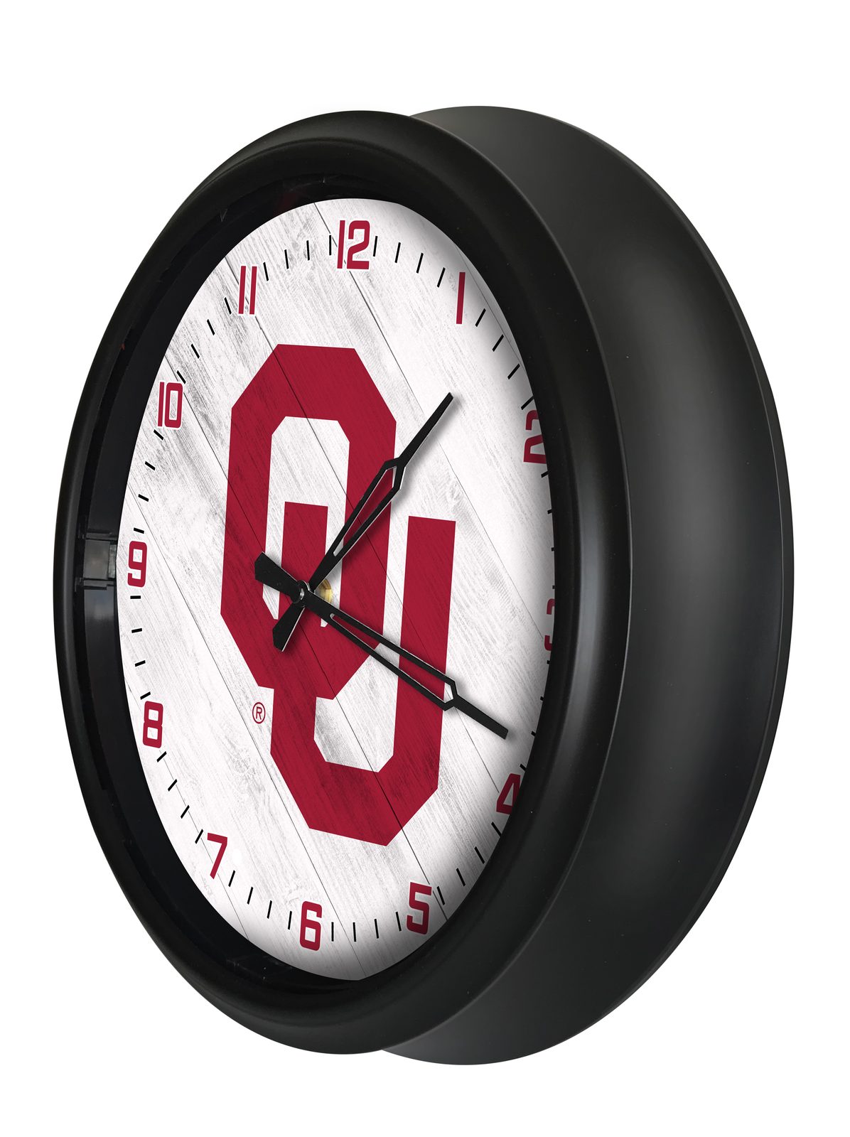 Oklahoma University 14-Inch Indoor/Outdoor LED Wall Clock in Black 2 Oklahoma University 14-Inch Indoor/Outdoor LED Wall Clock in Black - Image 2