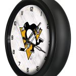 Pittsburgh Penguins 14-Inch Indoor/Outdoor LED Wall Clock in Black 4 Pittsburgh Penguins 14-Inch Indoor/Outdoor LED Wall Clock in Black