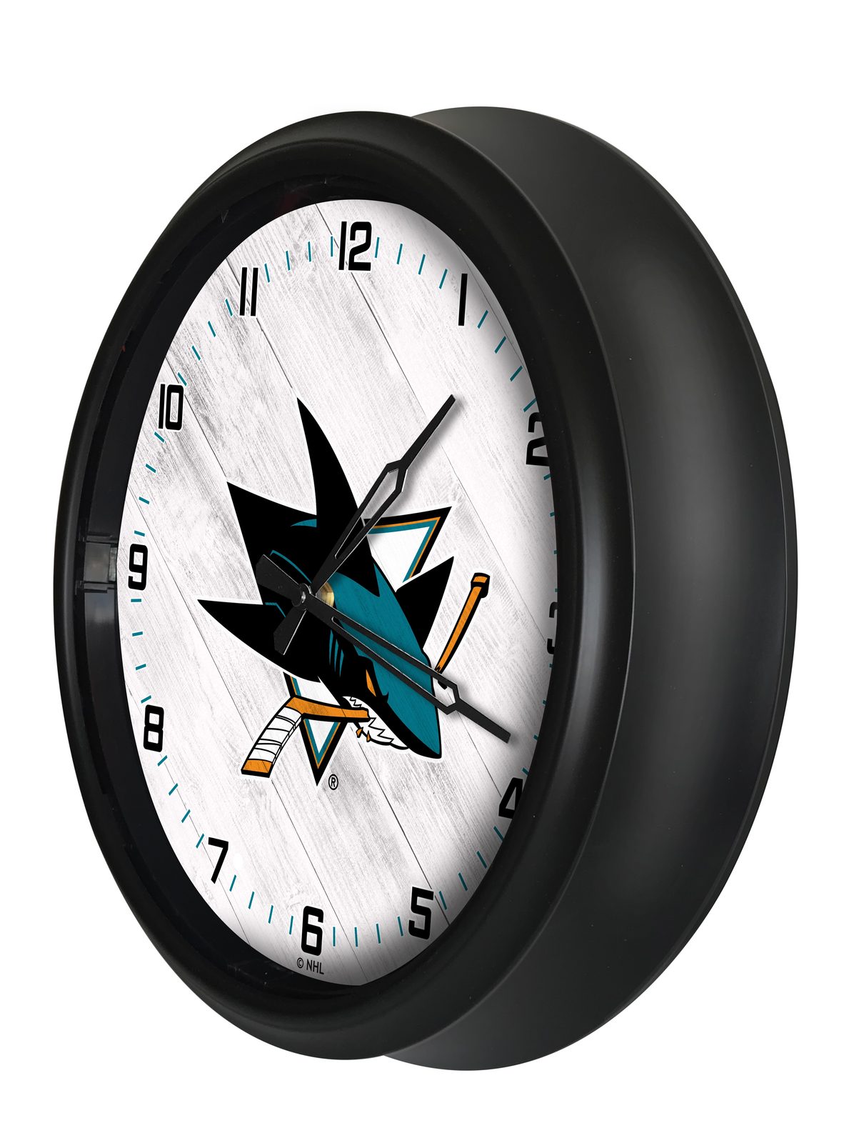 San Jose Sharks 14-Inch Indoor/Outdoor LED Wall Clock in Black 2 San Jose Sharks 14-Inch Indoor/Outdoor LED Wall Clock in Black - Image 2