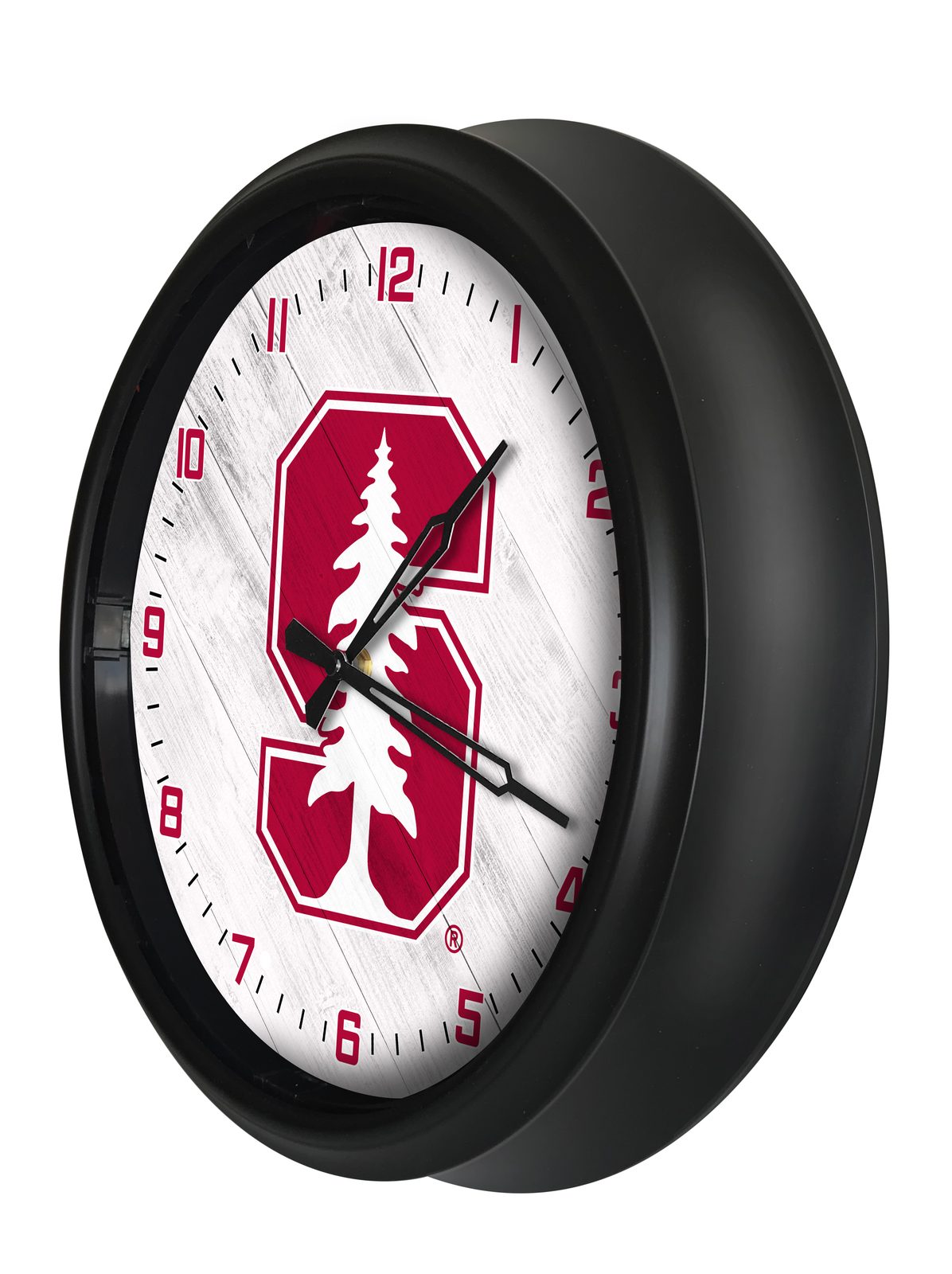 Stanford University 14-Inch Indoor/Outdoor LED Wall Clock in Black 2 Stanford University 14-Inch Indoor/Outdoor LED Wall Clock in Black - Image 2