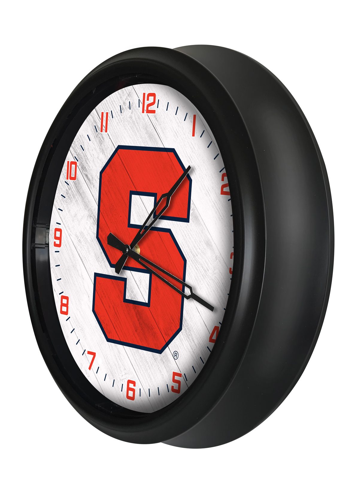 Syracuse University 14-Inch Indoor/Outdoor LED Wall Clock in Black 2 Syracuse University 14-Inch Indoor/Outdoor LED Wall Clock in Black - Image 2