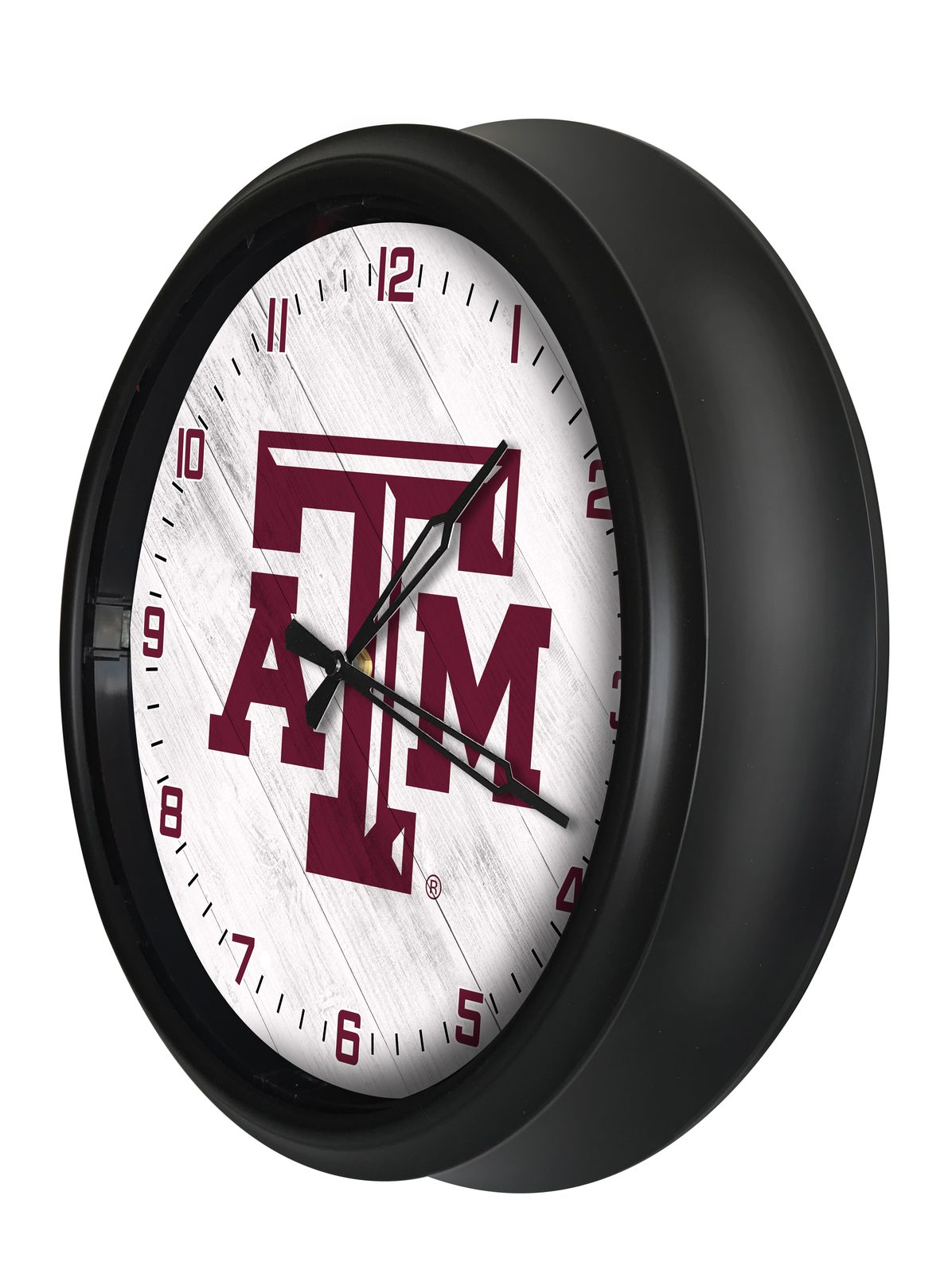 Texas A&M 14-Inch Indoor/Outdoor LED Wall Clock in Black 2 Texas A&M 14-Inch Indoor/Outdoor LED Wall Clock in Black - Image 2