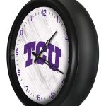 Texas Christian University 14-Inch Indoor/Outdoor LED Wall Clock in Black 4 Texas Christian University 14-Inch Indoor/Outdoor LED Wall Clock in Black