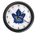 Toronto Maple Leafs 14-Inch Indoor/Outdoor LED Wall Clock in Black 3 Toronto Maple Leafs 14-Inch Indoor/Outdoor LED Wall Clock in Black