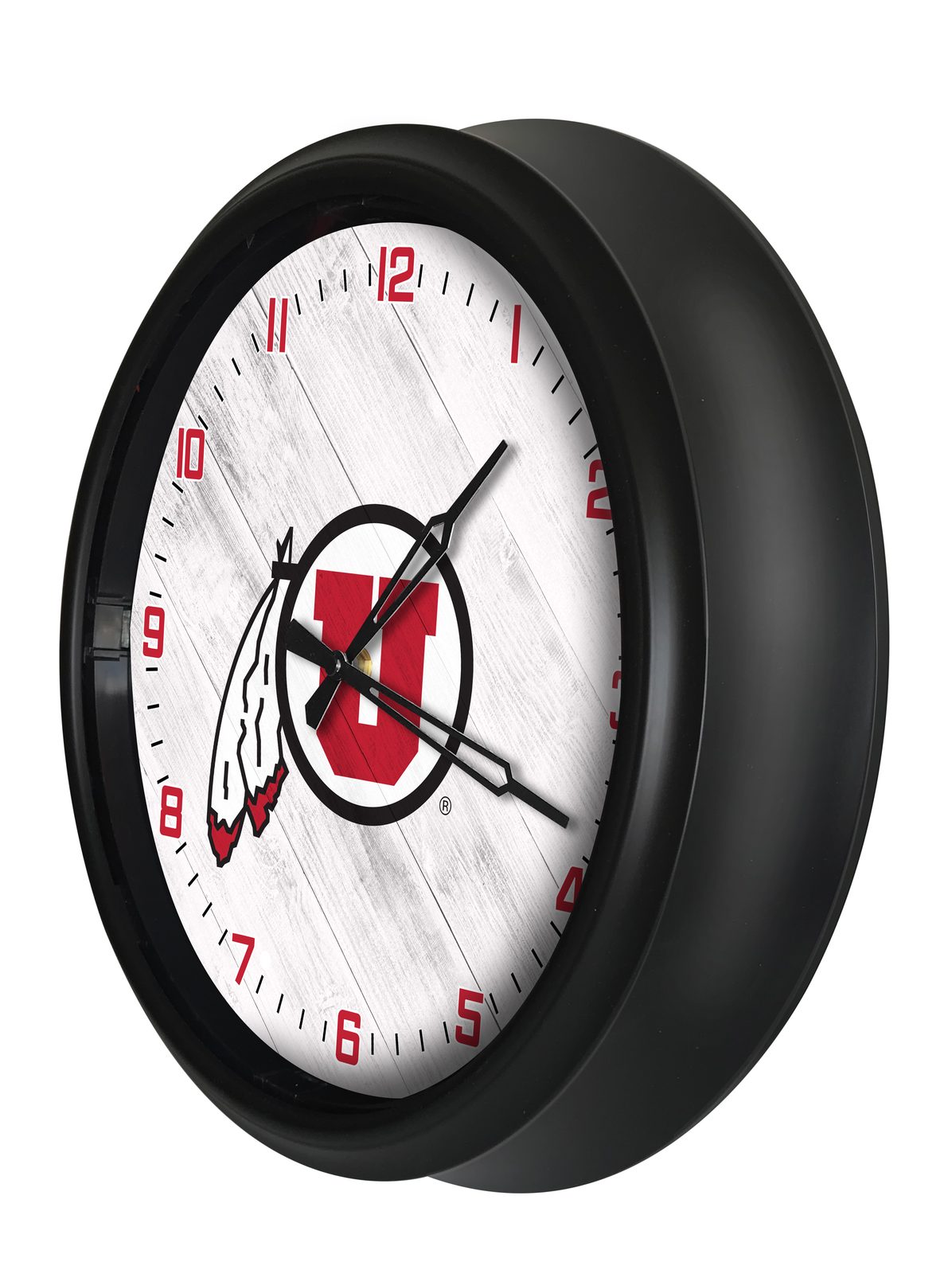 University of Utah 14-Inch Indoor/Outdoor LED Wall Clock in Black 2 University of Utah 14-Inch Indoor/Outdoor LED Wall Clock in Black - Image 2