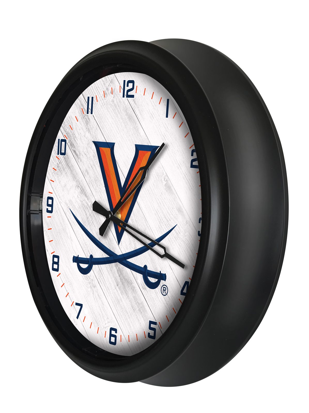 University of Virginia 14-Inch Indoor/Outdoor LED Wall Clock in Black 2 University of Virginia 14-Inch Indoor/Outdoor LED Wall Clock in Black - Image 2