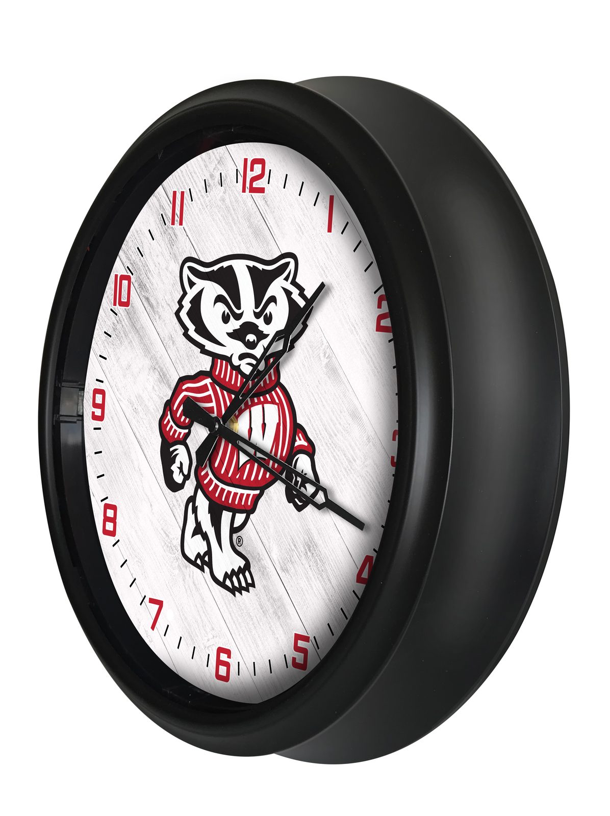 University of Wisconsin (Badger) 14-Inch Indoor/Outdoor LED Wall Clock in Black 2 University of Wisconsin (Badger) 14-Inch Indoor/Outdoor LED Wall Clock in Black - Image 2