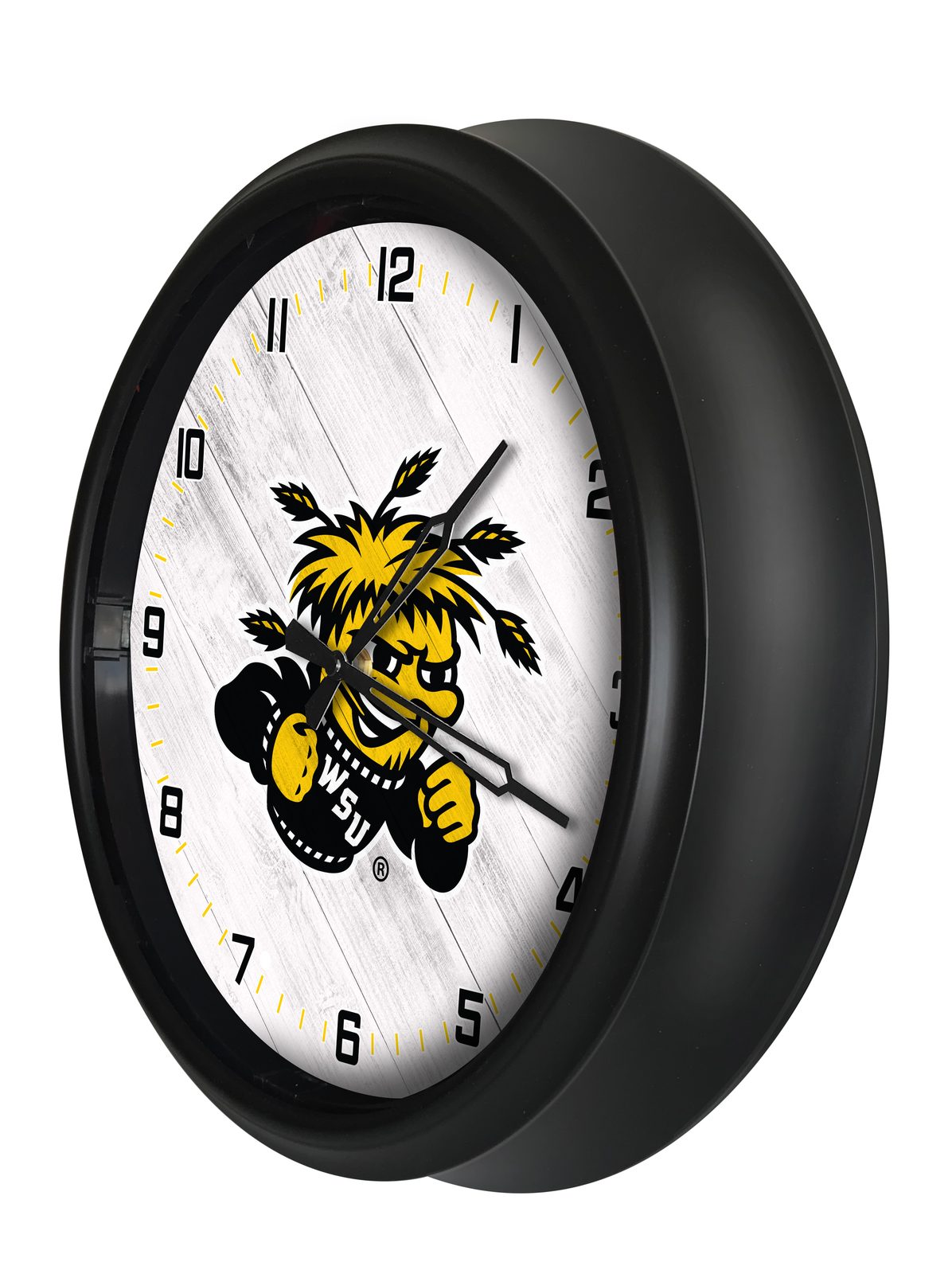 Wichita State University 14-Inch Indoor/Outdoor LED Wall Clock in Black 2 Wichita State University 14-Inch Indoor/Outdoor LED Wall Clock in Black - Image 2