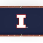 University of Illinois Pool Table with Chardonnay Finish and Claw Leg 9 University of Illinois Pool Table with Chardonnay Finish and Claw Leg