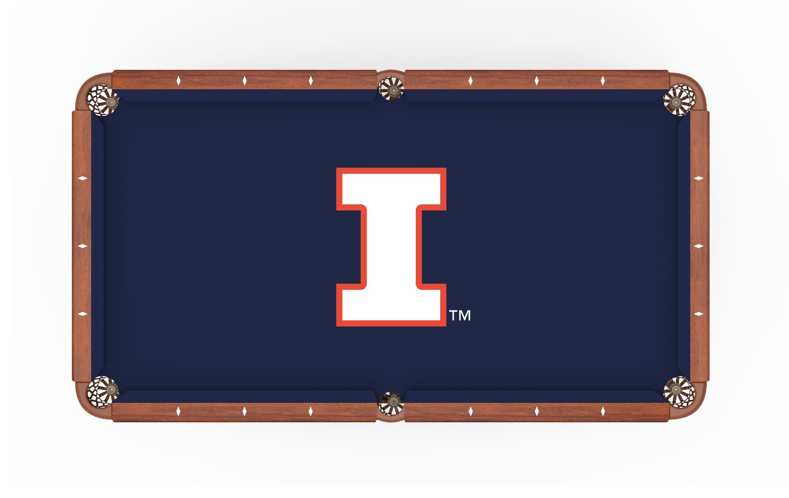 University of Illinois Pool Table with Chardonnay Finish and Claw Leg 2 University of Illinois Pool Table with Chardonnay Finish and Claw Leg - Image 2