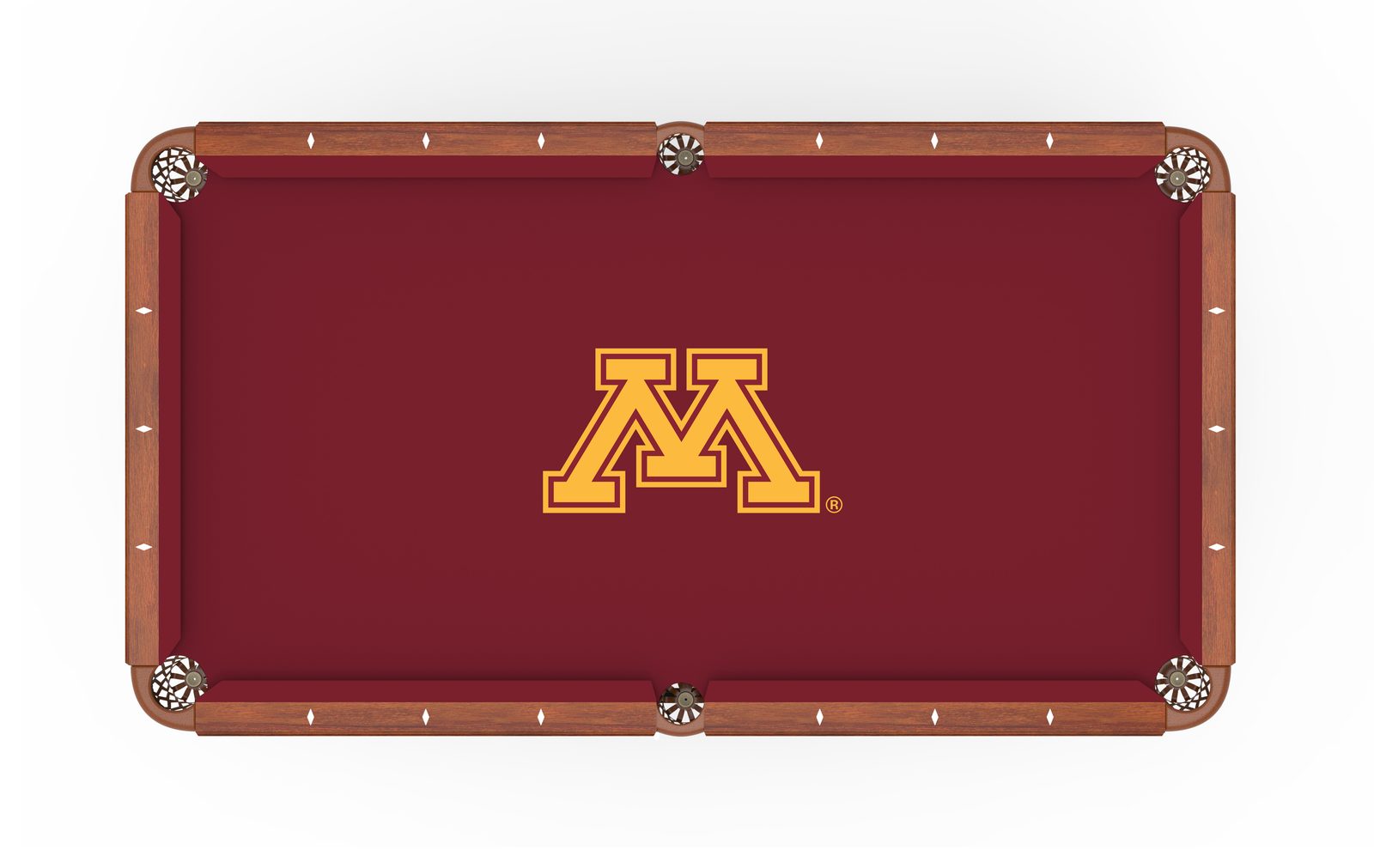 University of Minnesota Pool Table with Chardonnay Finish and Claw Leg 2 University of Minnesota Pool Table with Chardonnay Finish and Claw Leg - Image 2