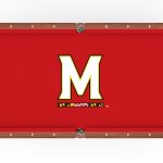 University of Maryland Pool Table with Chardonnay Finish and Claw Leg 9 University of Maryland Pool Table with Chardonnay Finish and Claw Leg